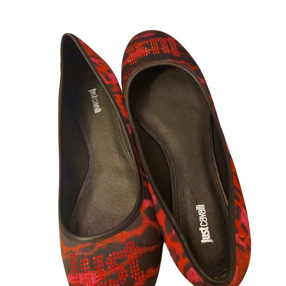 𝅺Just Cavalli Ballerina Flats Sz 41 Narrow Width A1 NWT - Picture 3 of 12